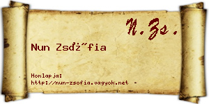 Nun Zsófia névjegykártya